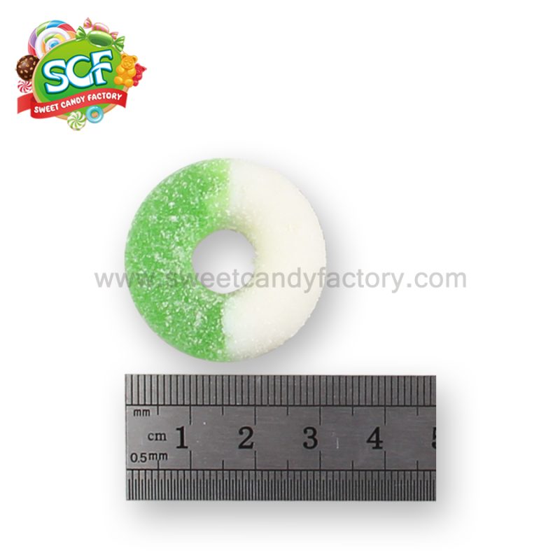 Wholesales green apple sour and sweet flavor ring shape gummy - Image 3