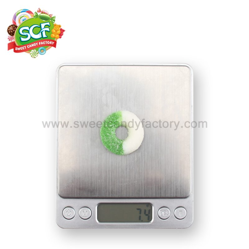 Wholesales green apple sour and sweet flavor ring shape gummy - Image 2