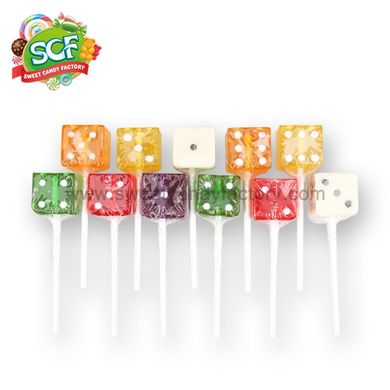 Colorful gourmet dice lollipop with display box produced by candy factory - Image 3