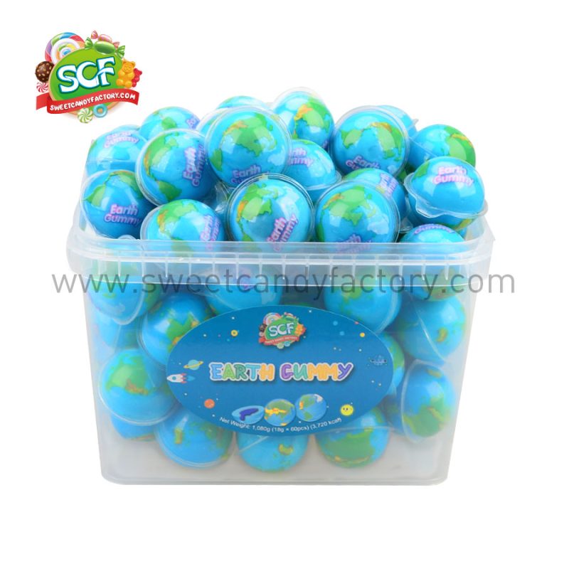 Bulk cheap earth gummy from China candy factory with fruit jam inside ...