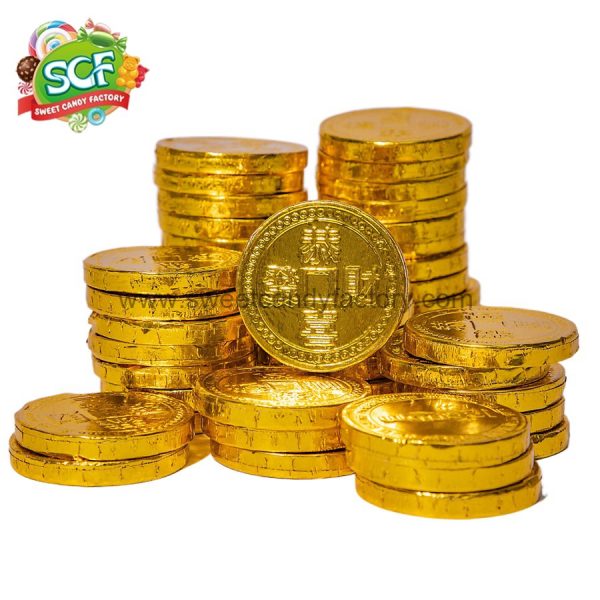 Golden chocolate coin