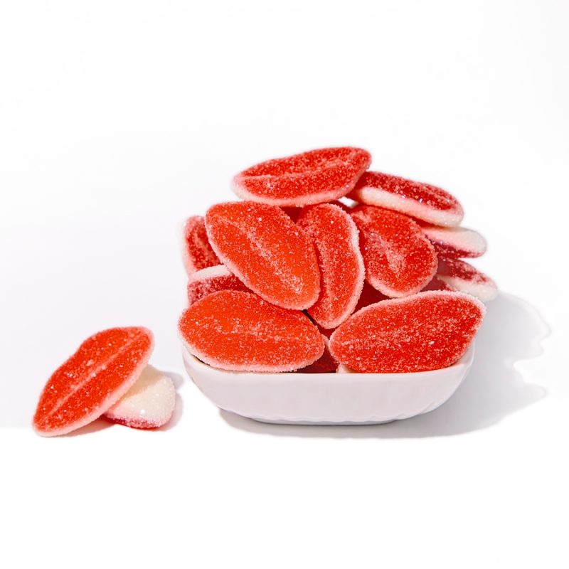 Customize Sugar Coated Fruity Flavor Red Lip Shape Soft Gummy Candy - Image 2