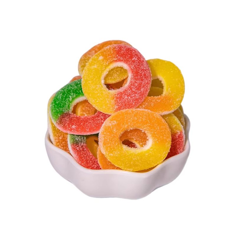 Customize Sugar Coated Fruity Flavor Circle Multicolored Ring Soft Gummy Candy - Image 3