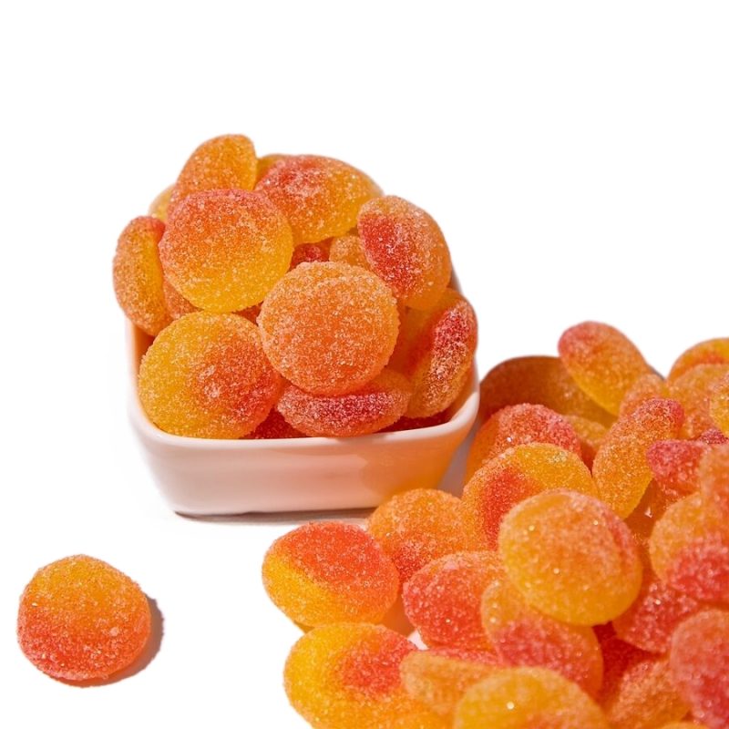 Hot Sale Sugar Coated Fruity Peach Flavor Fruit Shape Soft Gummy Candy - Image 2